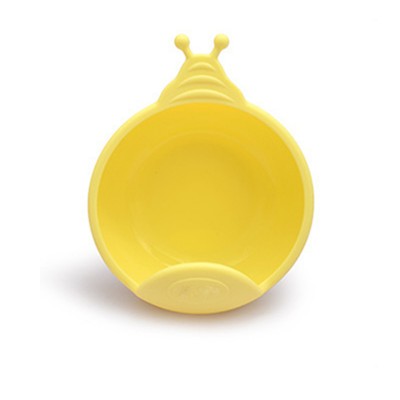 New design food grade snail shape collapsible soft baby silicone suction cup bowl