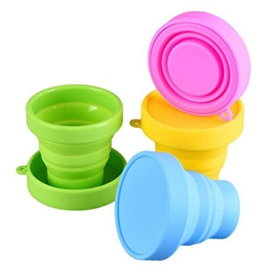 Heat resistance foldable silicone cup, food grade silicone rubber drinking coffee cup, colorful silicone drinking cup