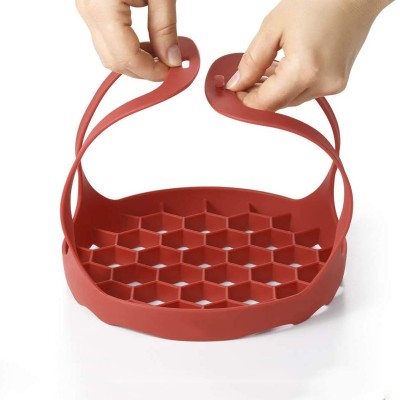 Silicone Pressure Cooker Bakeware Sling Egg Rack With Handle Grip Silicone Cooker Sling