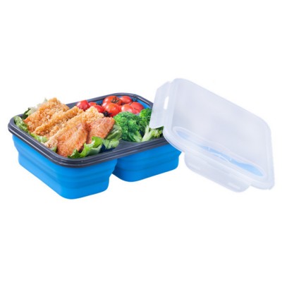 BPA Free collapsible Food Storage Container silicone lunch box microwaveable with silicone lid