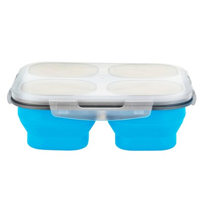 Classic 4 Compartment Silicone Snack Box Food Containers Bento Lunch Box With dividers