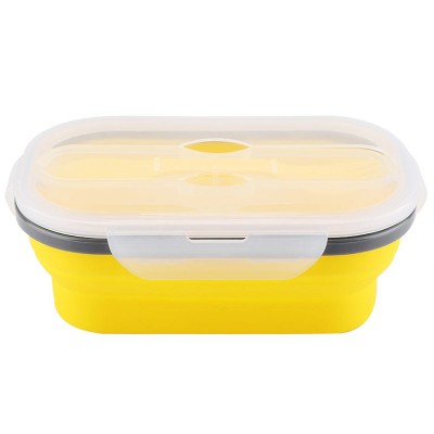 Wholesale New Design BPA Free Reusable 1 Compartments Collapsible Silicone Bento Lunch Box with Custom Logo