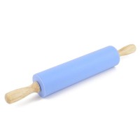 2019 new hot Silicone Rolling Pin Non Stick Surface with Wooden Handle Pin for Kitchen Utensil Tools Ideas for Bakers