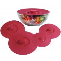 Multi-purposed 4 PC Pack Silicone Lids for Bowl /Strong Suction Silicone Pot Cover/Microwave Safe Silicone Fresh Lids