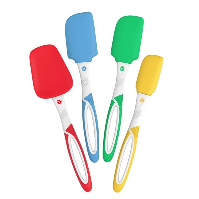 Colorful Silicone Rubber Baking Spatulas Nonstick Turner Spatula for Icing Brownie or Cake Frosting Decorating