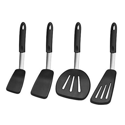 Non-Stick Stainless Steel Cooking Utensils Silicone Turner Spatula Set for Cooking Flipping Pressing Fish Pancake Eggs