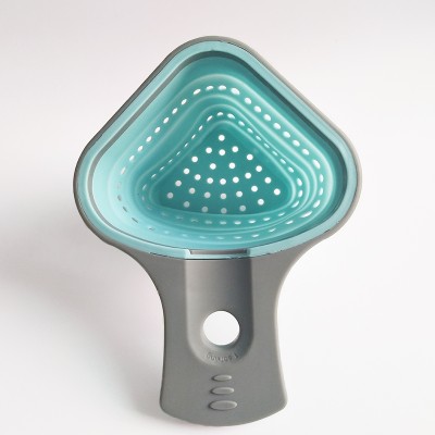 Foldable Food Grade Silicone Colander Strainers Triangle Folding Kitchen Sink Drain Strainer Spaghetti Pasta Noodles Strainer