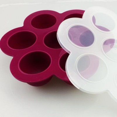 Food Use and Silicone Material Silicone Baby Food Freezer Tray/Flower Shape Multiportions Silicone Freezer Tray with Clip on Lid