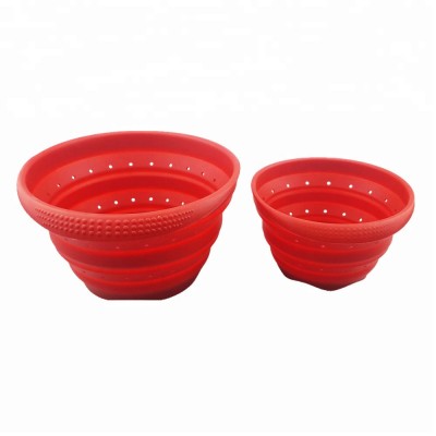 Kitchen Accessories 6 Inch Collapsible Silicone Kitchen Strainer/ Foldable Silicone Kitchen Colander/Silicone Spaghetti Strainer