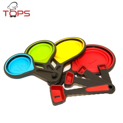 Manufacturer for 4-Piece Collapsible Silicone Measuring Cups/ Silicone Foldable Measuring Cup Set