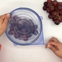 Food grade 6.5cm, 9.5cm, 11.5cm, 14.5cm, 16.5cm, 20.5cm reusable 6 pack pcs silicone stretch lids