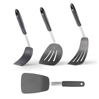 4 pcs Kitchen Professional Large Heavy Duty Flexible Turner Heat Resistant Silicone Pizza Spatula Set