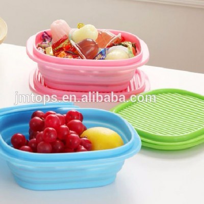 2020 New Design Eco-friendly Square Shape Collapsible Silicone Box / Foldable Silicone Storage Box