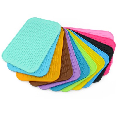 Home kitchen Goods Durable Silicone Dish Drying Pad Dish Washer Safe Heat Resistant