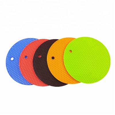 Food Grade Heat Resistant Colorful Round Silicone Rubber Coaster Durable Non-slip Silicone Coaster Pot Pad