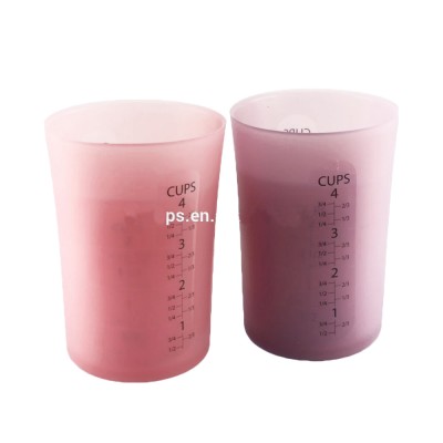 Silicone Measuring Jug Set of 3-Pieces for Kitchen Baking/3pcs Silicone Measuring Cups with Measurement; 240/480/960ML