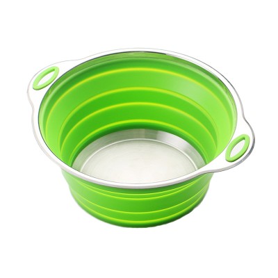 Silicone Portable Washing Vegetables Tub Foldable Storage Container/Organizer Collapsible Washing Basket for Food and Fruits