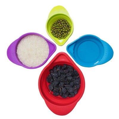 Kitchen Usage and Eco-Friendly Feature Silicone Material Foldable Silicone Measuring Cup/ Collapsible Silicone Measuring Spoon