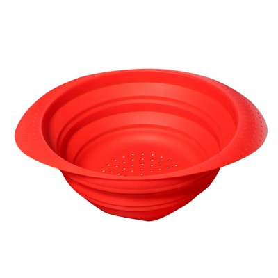 Amazon Top Seller Food Grade Collapsible Silicone Colander Foldable Strainer basket